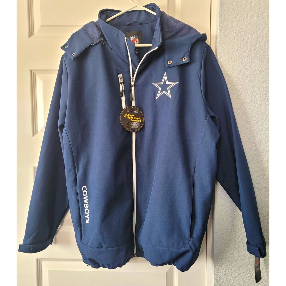 NFL Team Apparel Dallas Cowboys Blue Hooded Soft Shell Jacket 2XL NWT GIFT IDEA